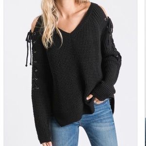 Plus + size laced up sweater